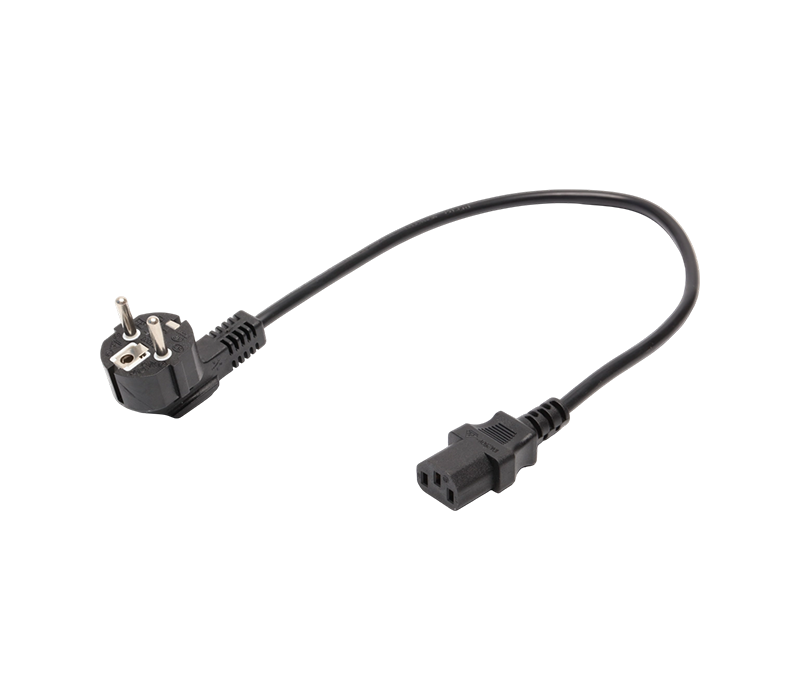 JT008/FY003+JT-ST3 16A 250V European Standard Three-Pin 90-Degree Elbow Plug With IEC C13 Connector