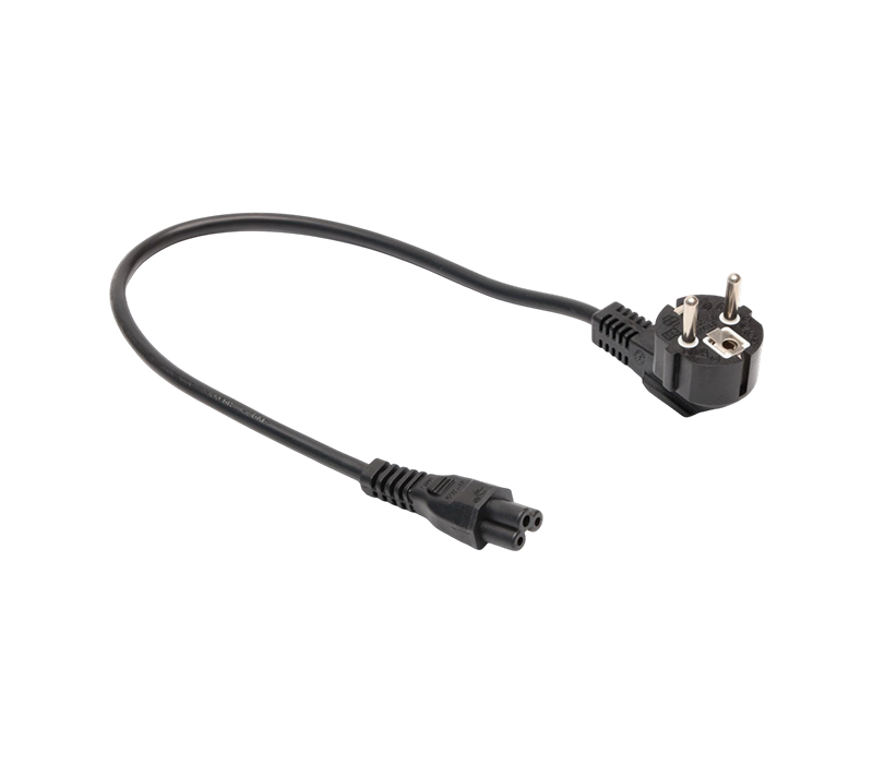 JT008/FY003+JT-ST2B/ST2B 16A 250V European Standard Three-Pin 90-Degree Elbow Plug With IEC C5 Connector