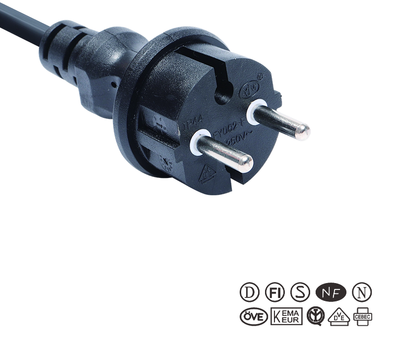 JT002-F/FY002-F 16A 250V European Standard Two-Pin Waterproof Plug
