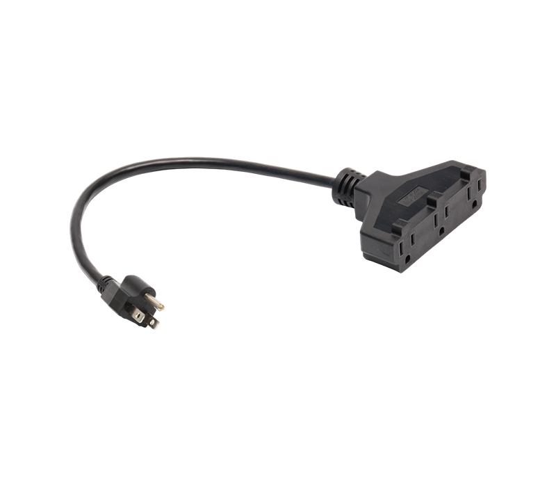 JT-3/FY-3+JT-3ZA 15A 125V US-Standard Three-Prong Plug With Broom-Style Three-Hole Socket