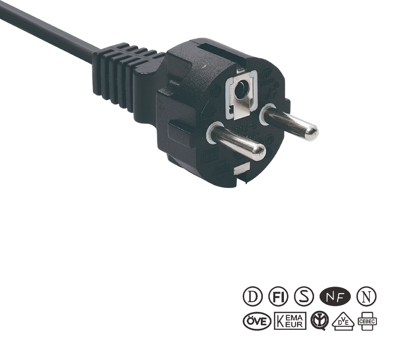JT003-B/FY003-B 16A 250V European Standard Three-Pin Plug