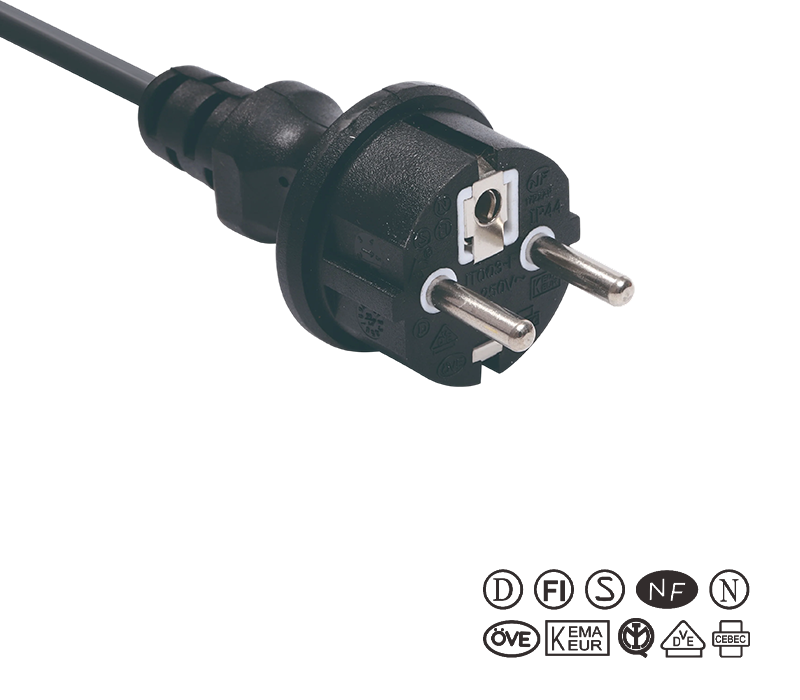 JT003-F/FY003-F 16A 250V European Standard Three-Pin Plug