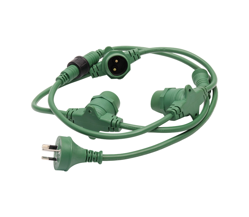 Australian-Style Multicolor String Lights With Australian-Standard Three-Pin Plug And Waterproof Connectors