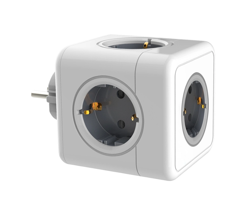 E01 Plug-in Cube Power Strip with 5 Euro-Style Outlets